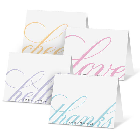 Pastel Greetings Folded Note Card Collection